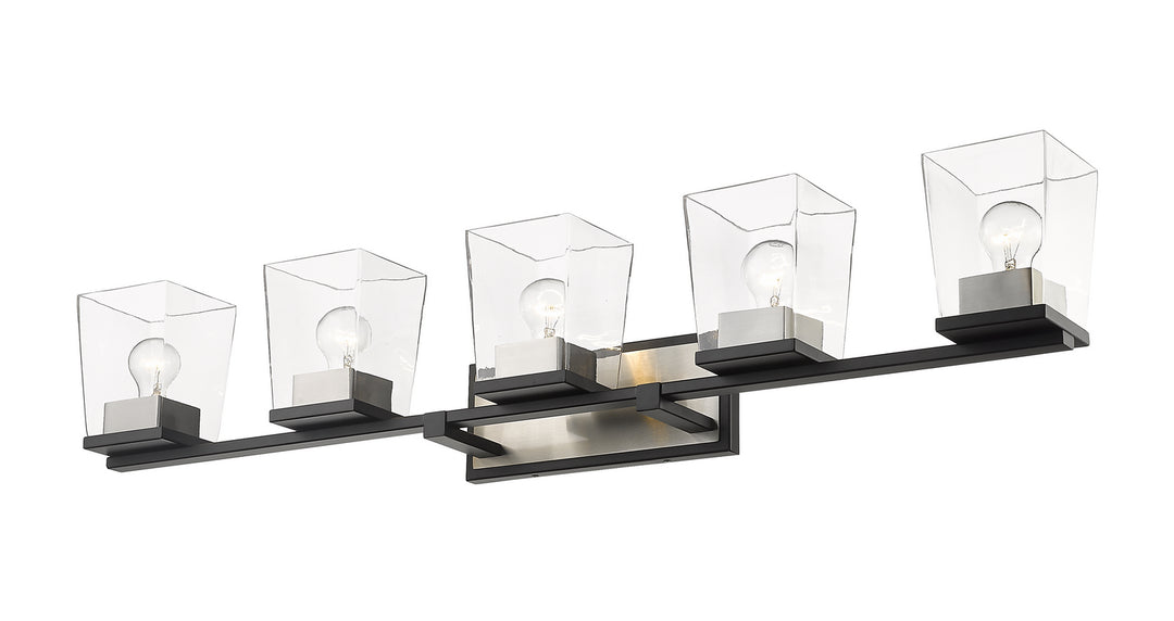 Z-Lite Canada - 475-5V-MB-BN - Five Light Vanity - Bleeker Street - Matte Black + Brushed Nickel