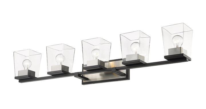 Z-Lite Canada - 475-5V-MB-BN - Five Light Vanity - Bleeker Street - Matte Black + Brushed Nickel