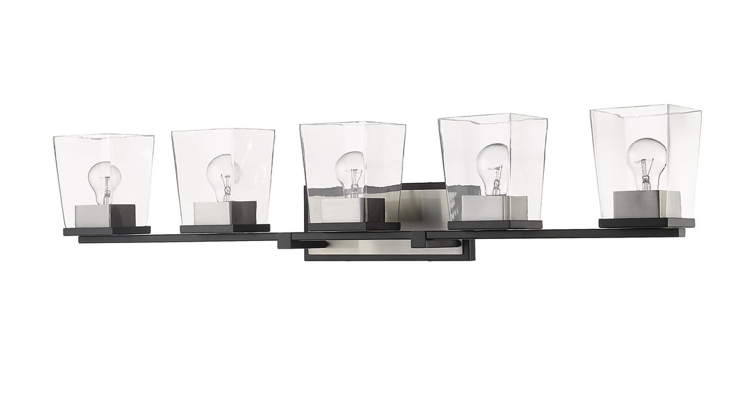 Z-Lite Canada - 475-5V-MB-BN - Five Light Vanity - Bleeker Street - Matte Black + Brushed Nickel