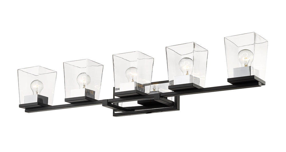 Z-Lite Canada - 475-5V-MB-CH - Five Light Vanity - Bleeker Street - Matte Black + Chrome