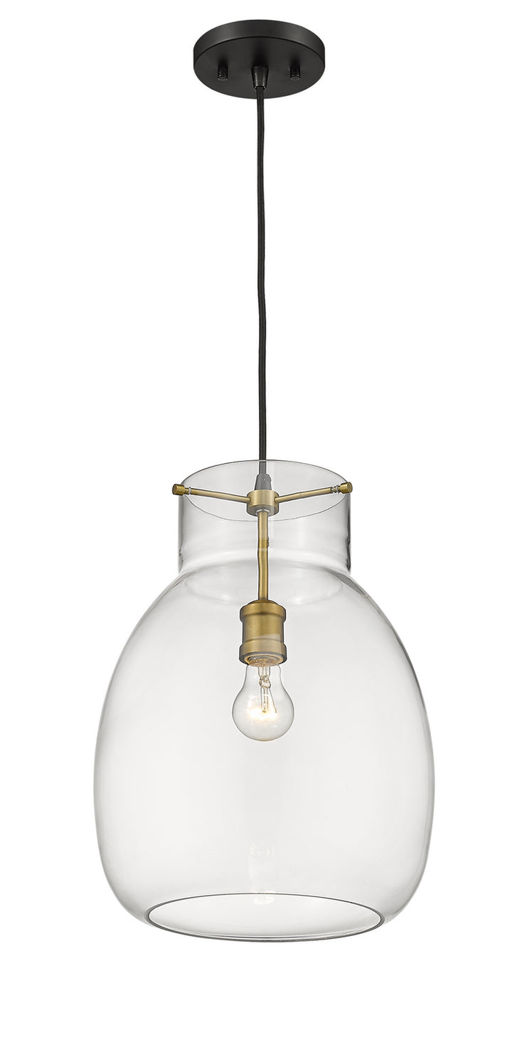 Z-Lite Canada - 476P-MB-OBR - One Light Pendant - Bella - Matte Black + Olde Brass
