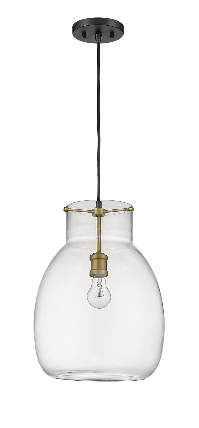Z-Lite Canada - 476P-MB-OBR - One Light Pendant - Bella - Matte Black + Olde Brass