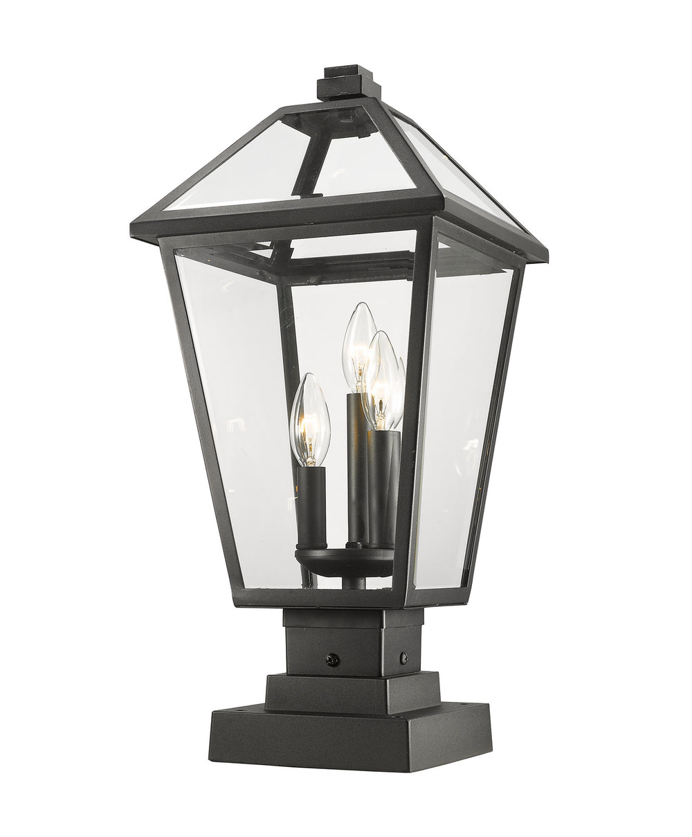 Z-Lite Canada - 579PHBS-SQPM-BK - Three Light Outdoor Pier Mounted Fixture - Talbot - Black