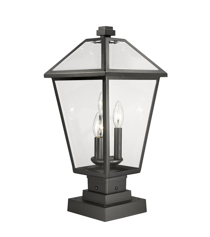 Z-Lite Canada - 579PHBS-SQPM-BK - Three Light Outdoor Pier Mounted Fixture - Talbot - Black