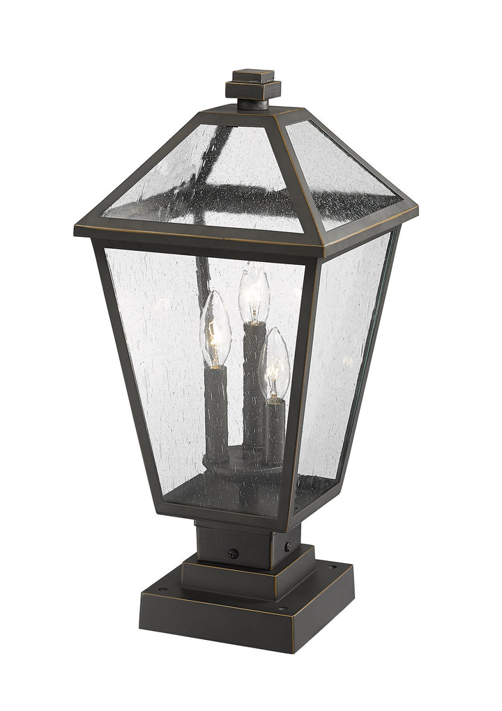 Z-Lite Canada - 579PHBS-SQPM-ORB - Three Light Outdoor Pier Mounted Fixture - Talbot - Oil Rubbed Bronze