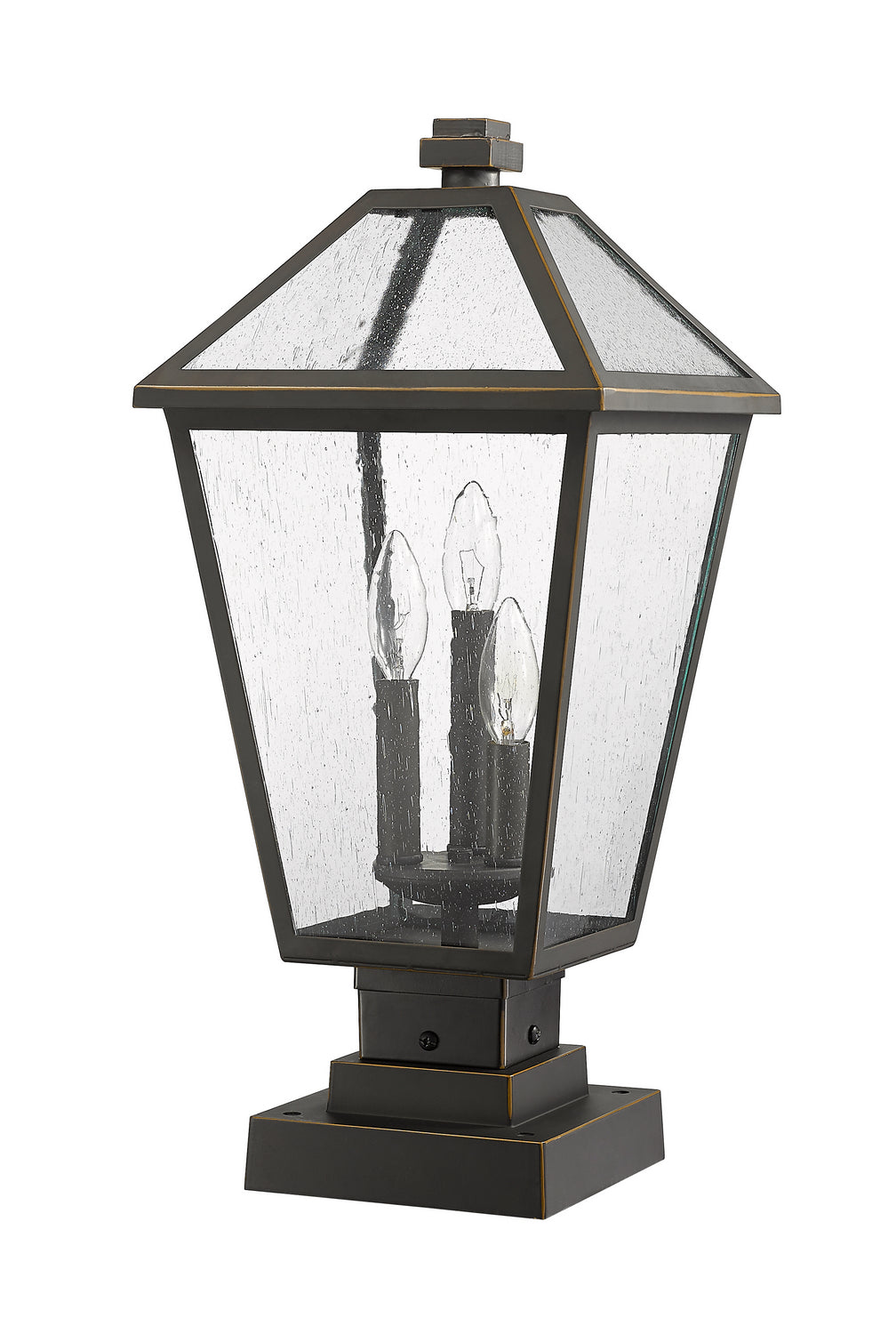 Z-Lite Canada - 579PHBS-SQPM-ORB - Three Light Outdoor Pier Mounted Fixture - Talbot - Oil Rubbed Bronze