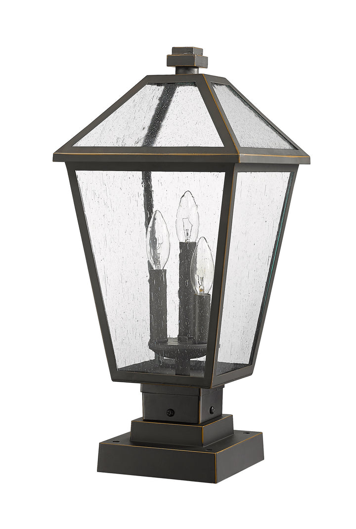 Z-Lite Canada - 579PHBS-SQPM-ORB - Three Light Outdoor Pier Mounted Fixture - Talbot - Oil Rubbed Bronze