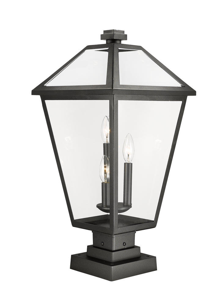 Z-Lite Canada - 579PHXLS-SQPM-BK - Three Light Outdoor Pier Mounted Fixture - Talbot - Black