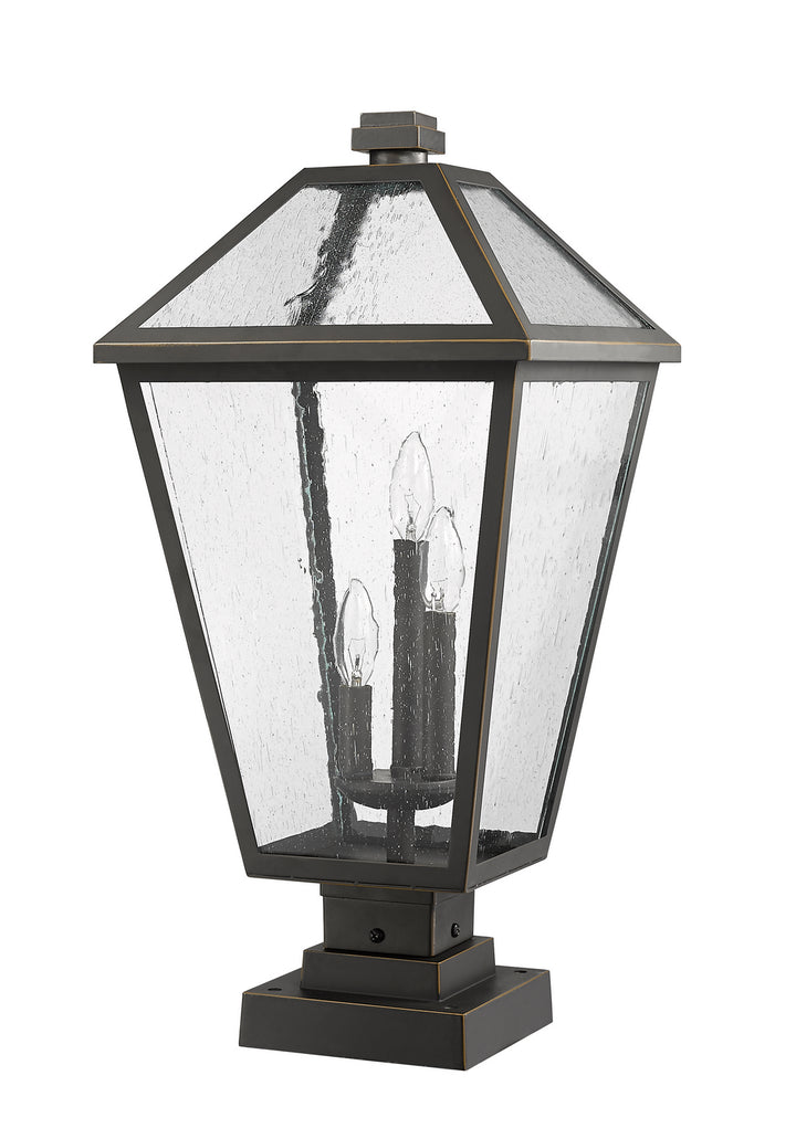 Z-Lite Canada - 579PHXLS-SQPM-ORB - Three Light Outdoor Pier Mounted Fixture - Talbot - Oil Rubbed Bronze