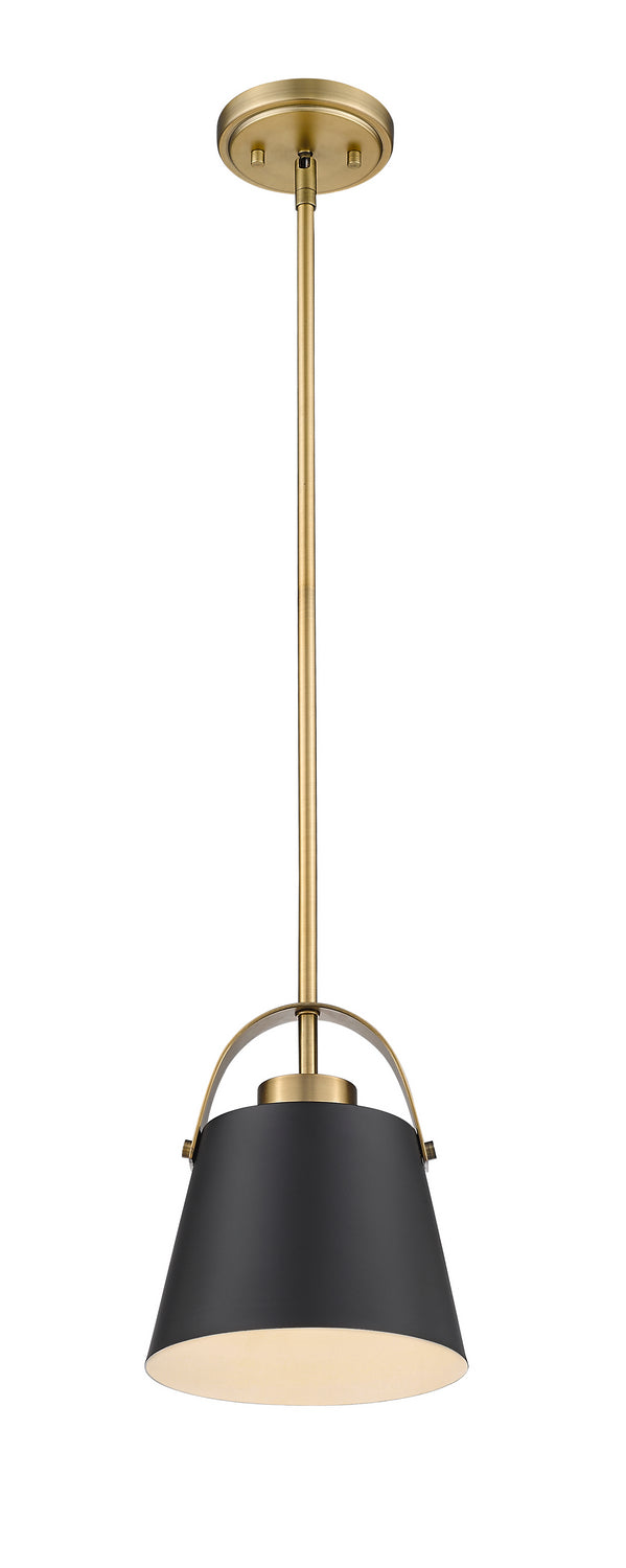 Z-Lite Canada - 726MP-MB+HBR - One Light Pendant - Z-Studio - Matte Black + Heritage Brass