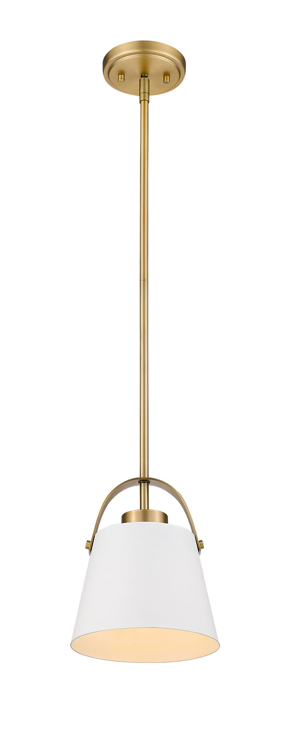 Z-Lite Canada - 726MP-MW+HBR - One Light Pendant - Z-Studio - Matte White + Heritage Brass