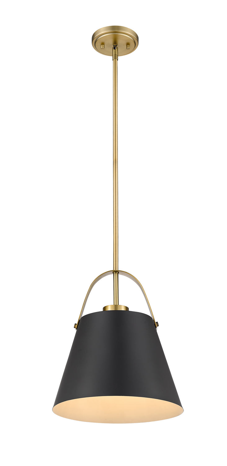 Z-Lite Canada - 726P-MB+HBR - One Light Pendant - Z-Studio - Matte Black + Heritage Brass