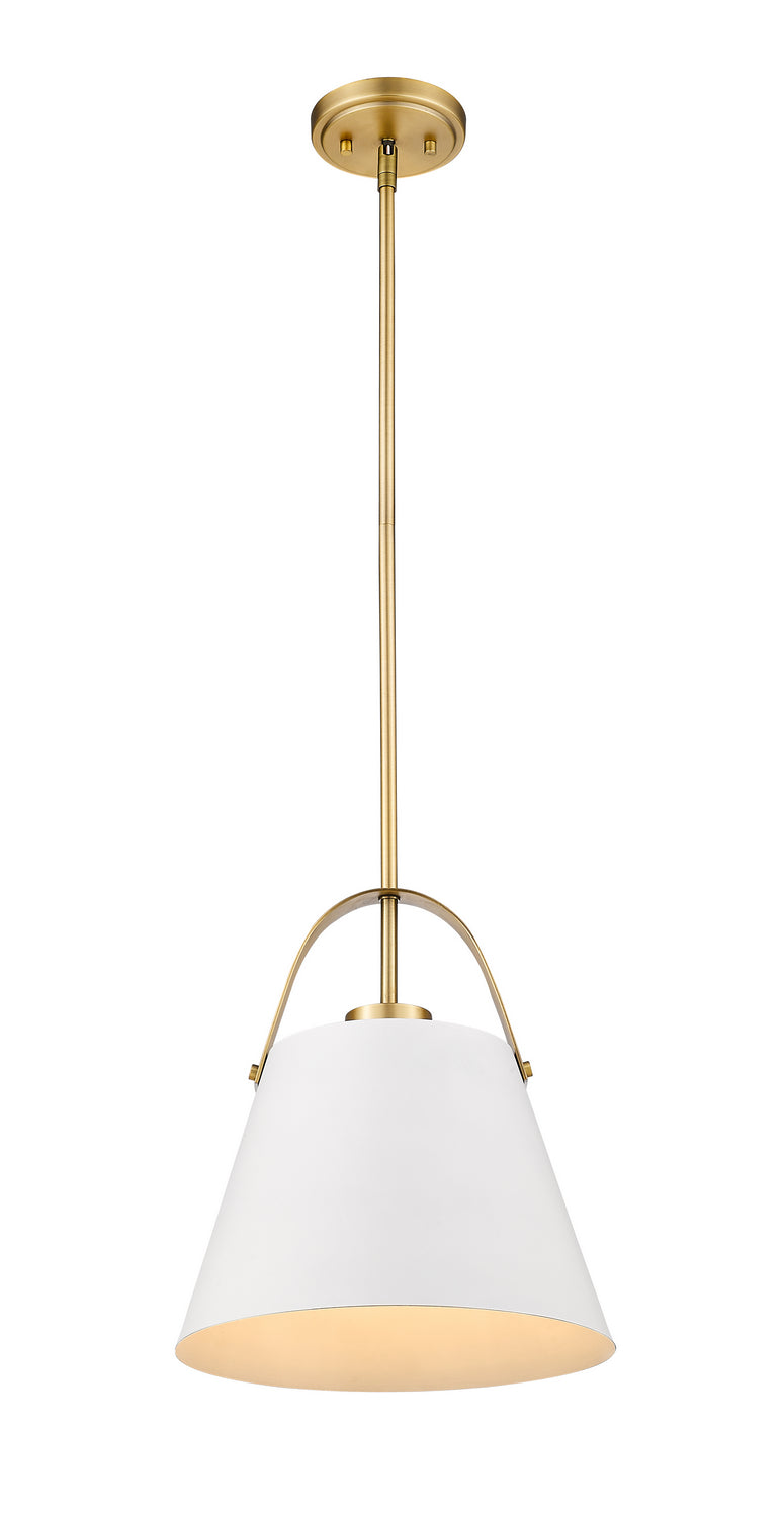 Z-Lite Canada - 726P-MW+HBR - One Light Pendant - Z-Studio - Matte White + Heritage Brass