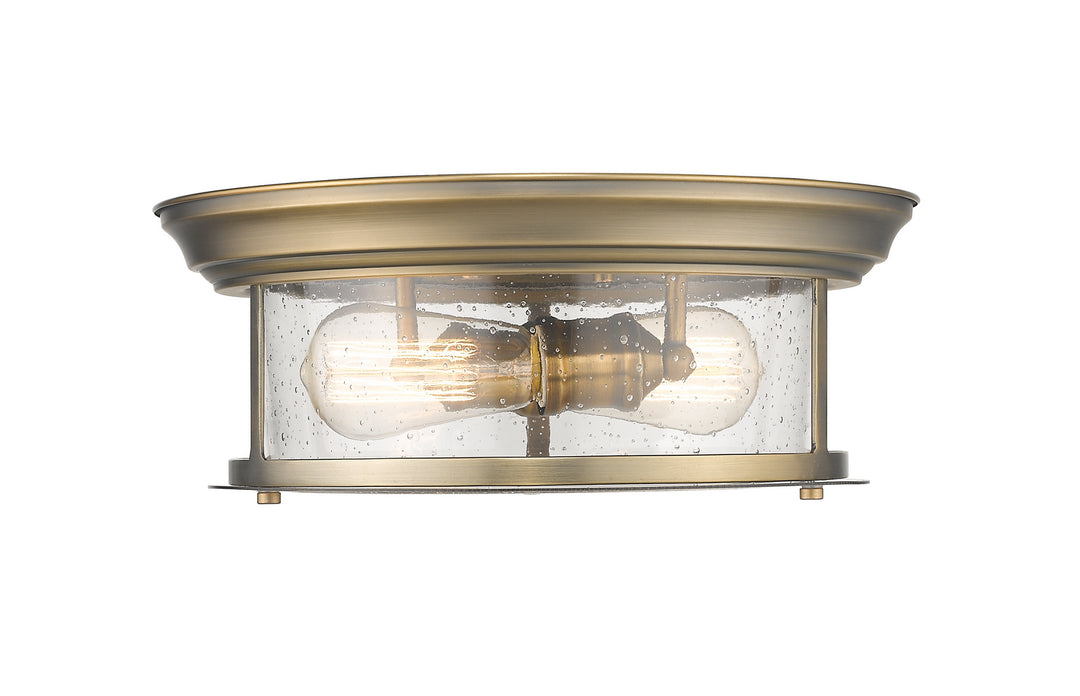 Z-Lite Canada - 727F13-HBR - Two Light Flush Mount - Sonna - Heritage Brass
