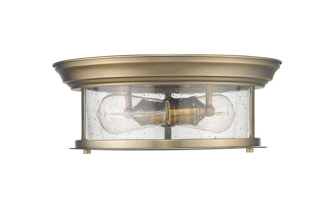 Z-Lite Canada - 727F13-HBR - Two Light Flush Mount - Sonna - Heritage Brass