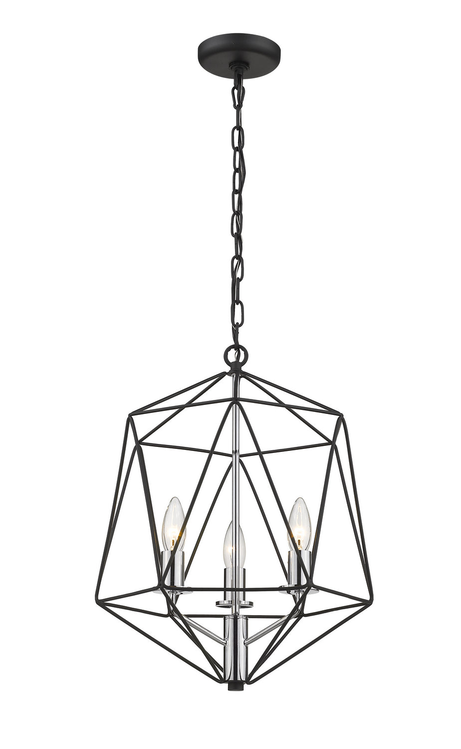 Z-Lite Canada - 918-14MB-CH - Three Light Chandelier - Geo - Matte Black + Chrome