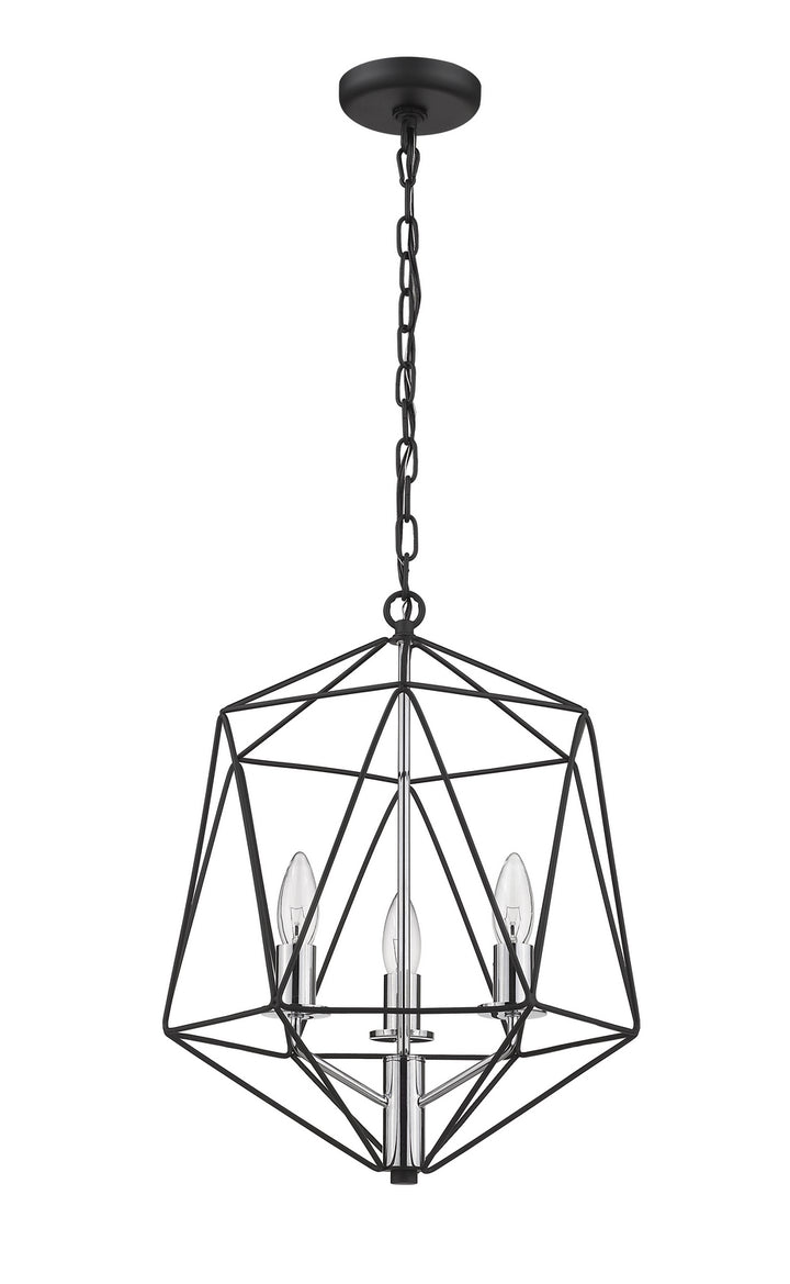 Z-Lite Canada - 918-14MB-CH - Three Light Chandelier - Geo - Matte Black + Chrome