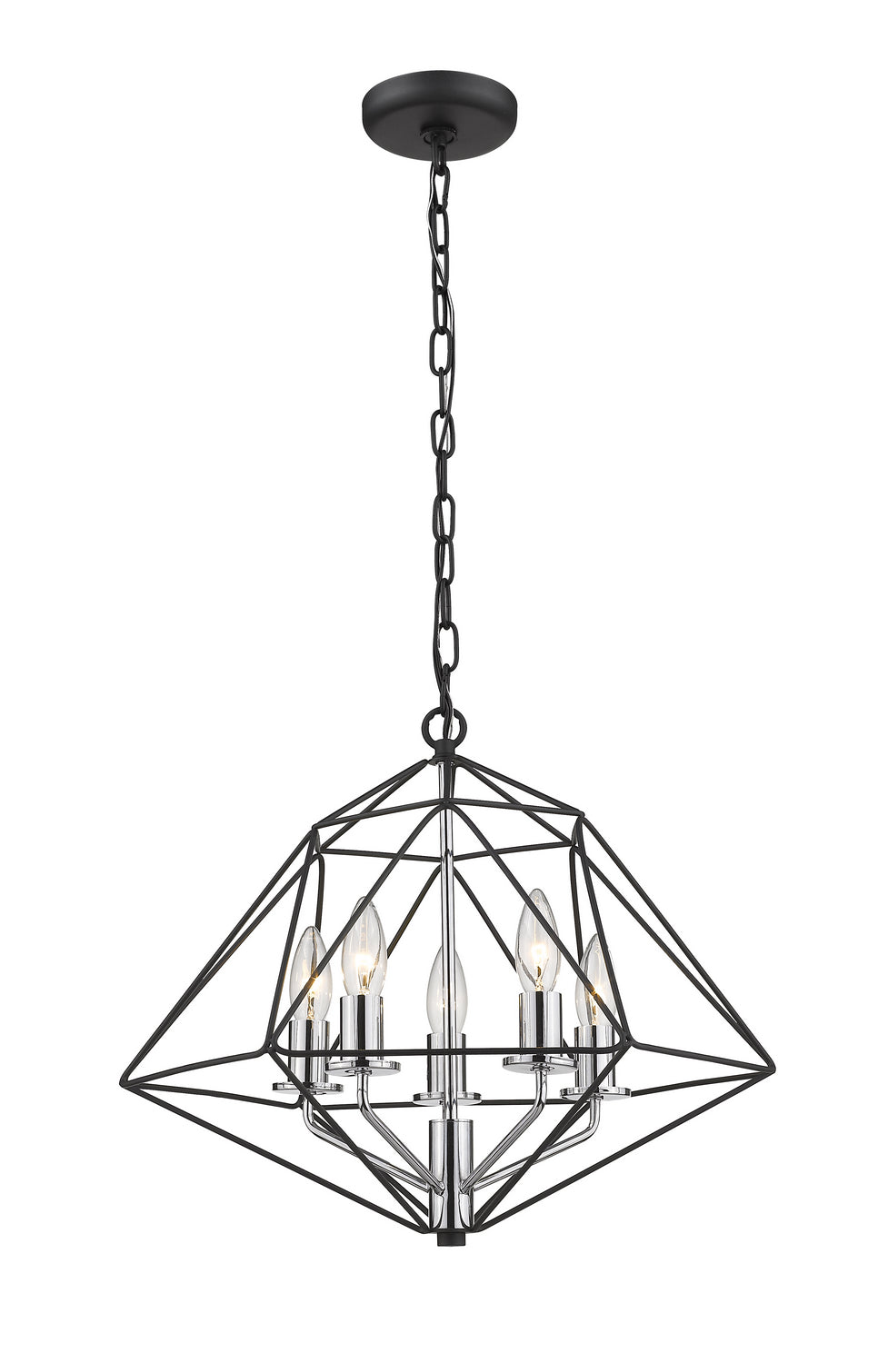Z-Lite Canada - 918-18MB-CH - Five Light Chandelier - Geo - Matte Black + Chrome