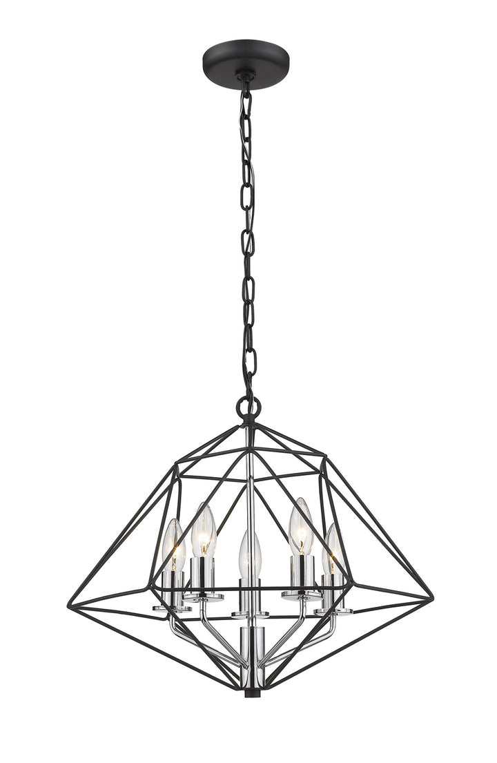 Z-Lite Canada - 918-18MB-CH - Five Light Chandelier - Geo - Matte Black + Chrome