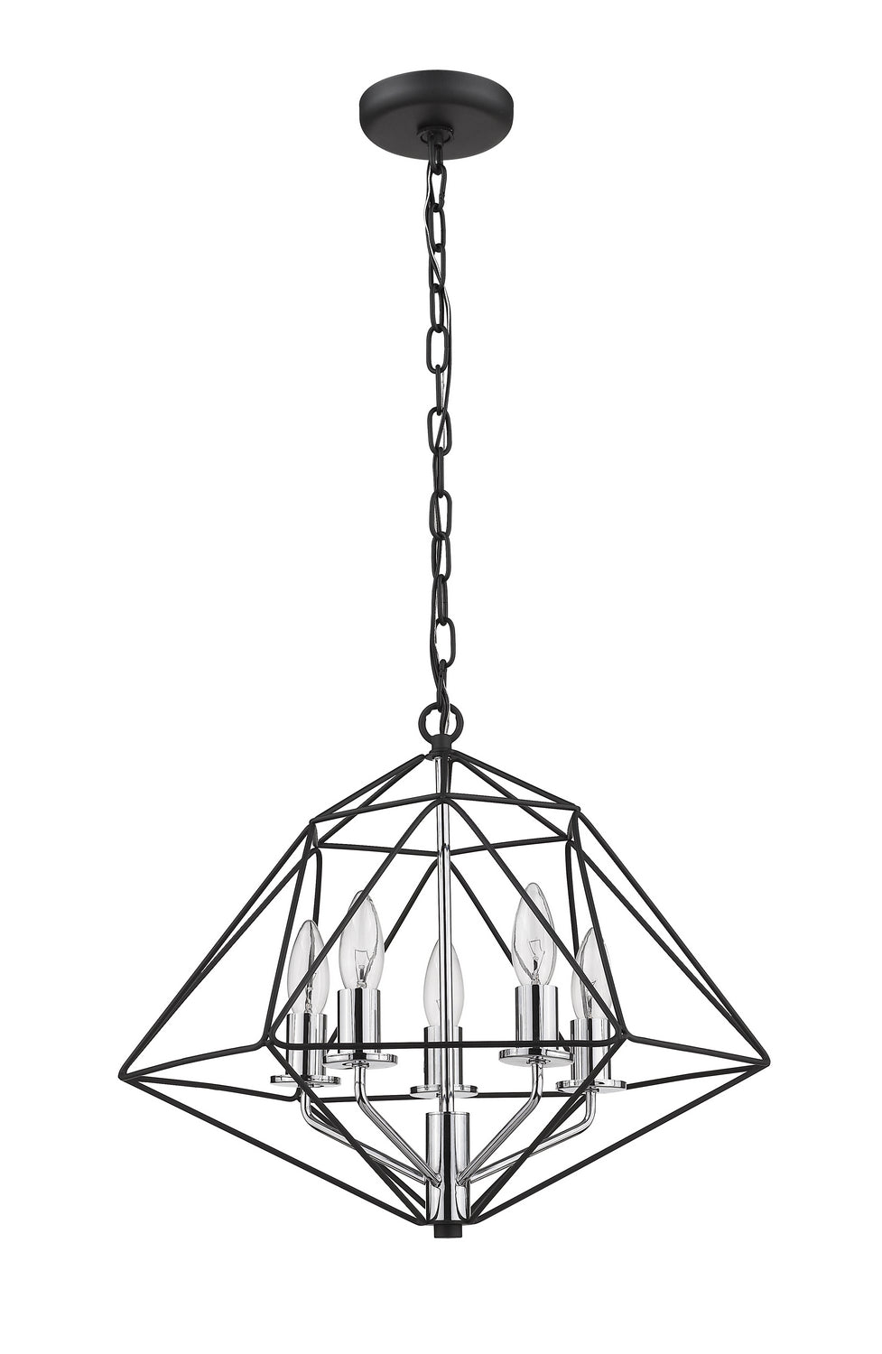 Z-Lite Canada - 918-18MB-CH - Five Light Chandelier - Geo - Matte Black + Chrome