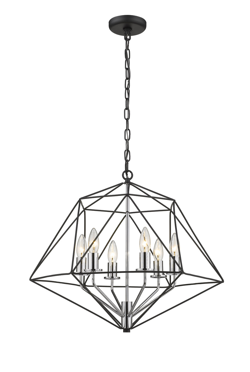 Z-Lite Canada - 918-22MB-CH - Six Light Chandelier - Geo - Matte Black + Chrome