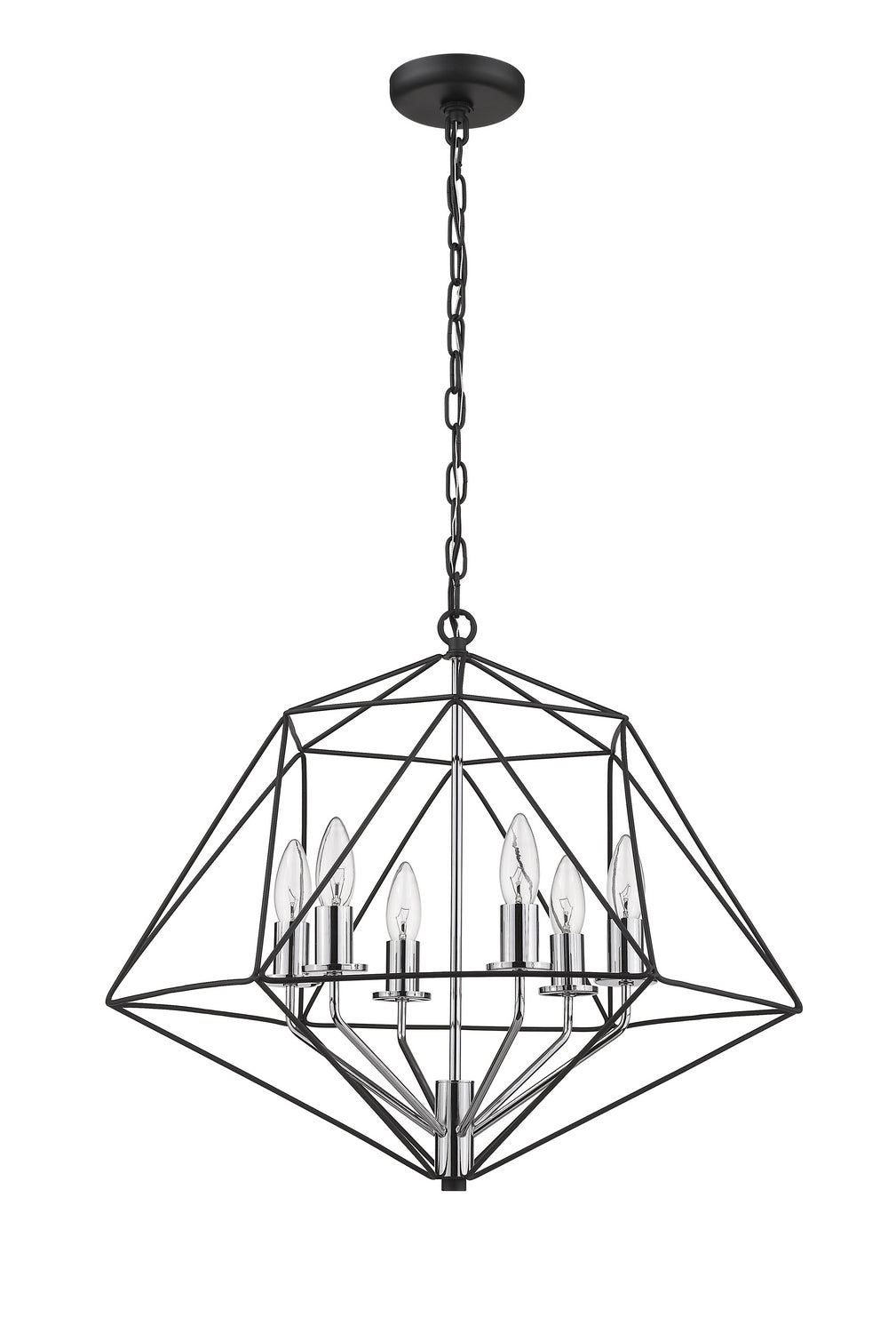 Z-Lite Canada - 918-22MB-CH - Six Light Chandelier - Geo - Matte Black + Chrome