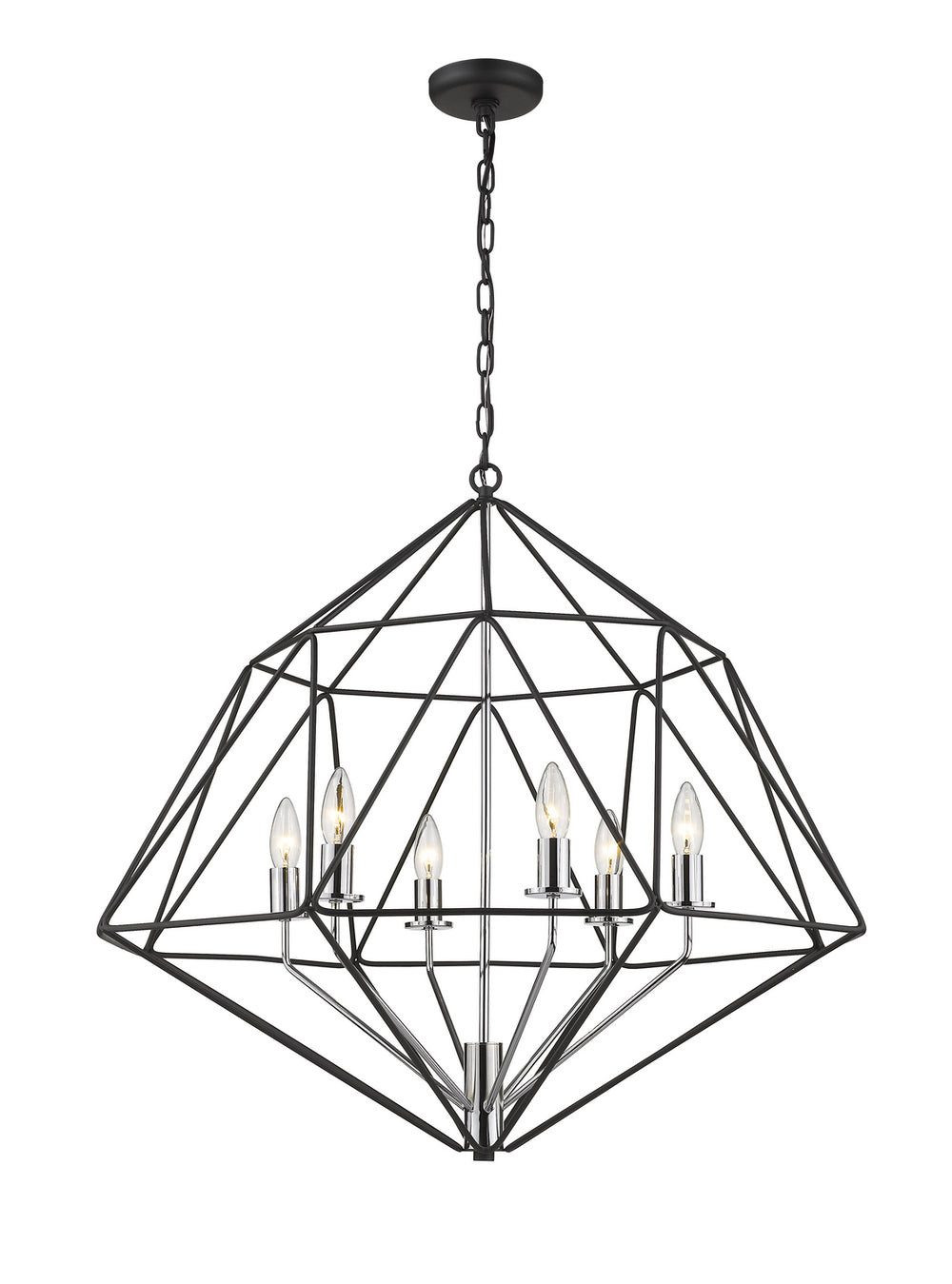 Z-Lite Canada - 918-30MB-CH - Six Light Chandelier - Geo - Matte Black + Chrome