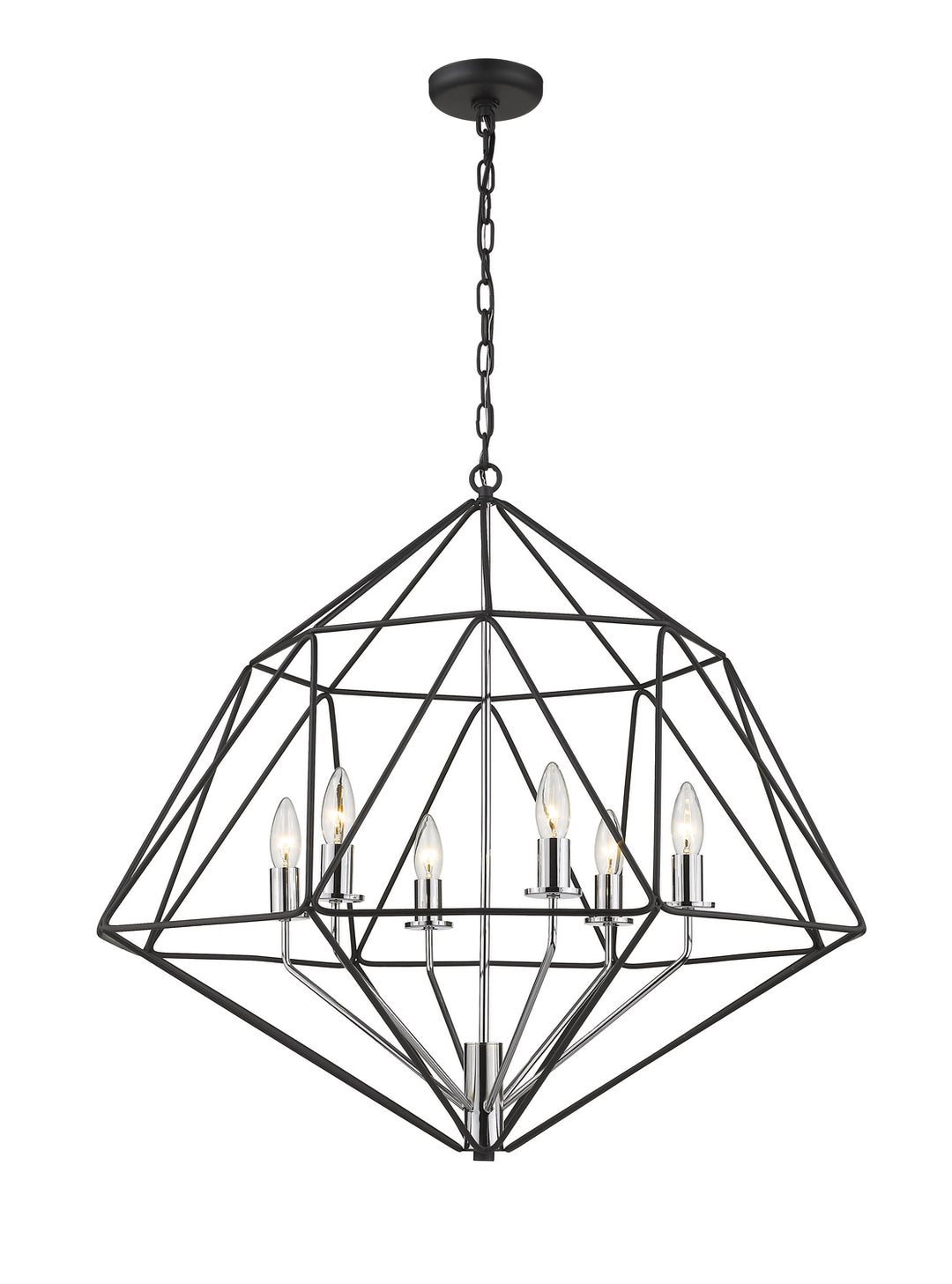 Z-Lite Canada - 918-30MB-CH - Six Light Chandelier - Geo - Matte Black + Chrome