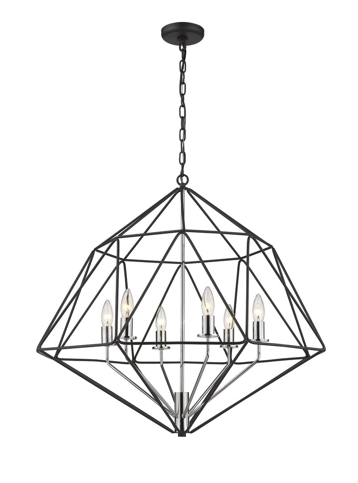 Z-Lite Canada - 918-30MB-CH - Six Light Chandelier - Geo - Matte Black + Chrome