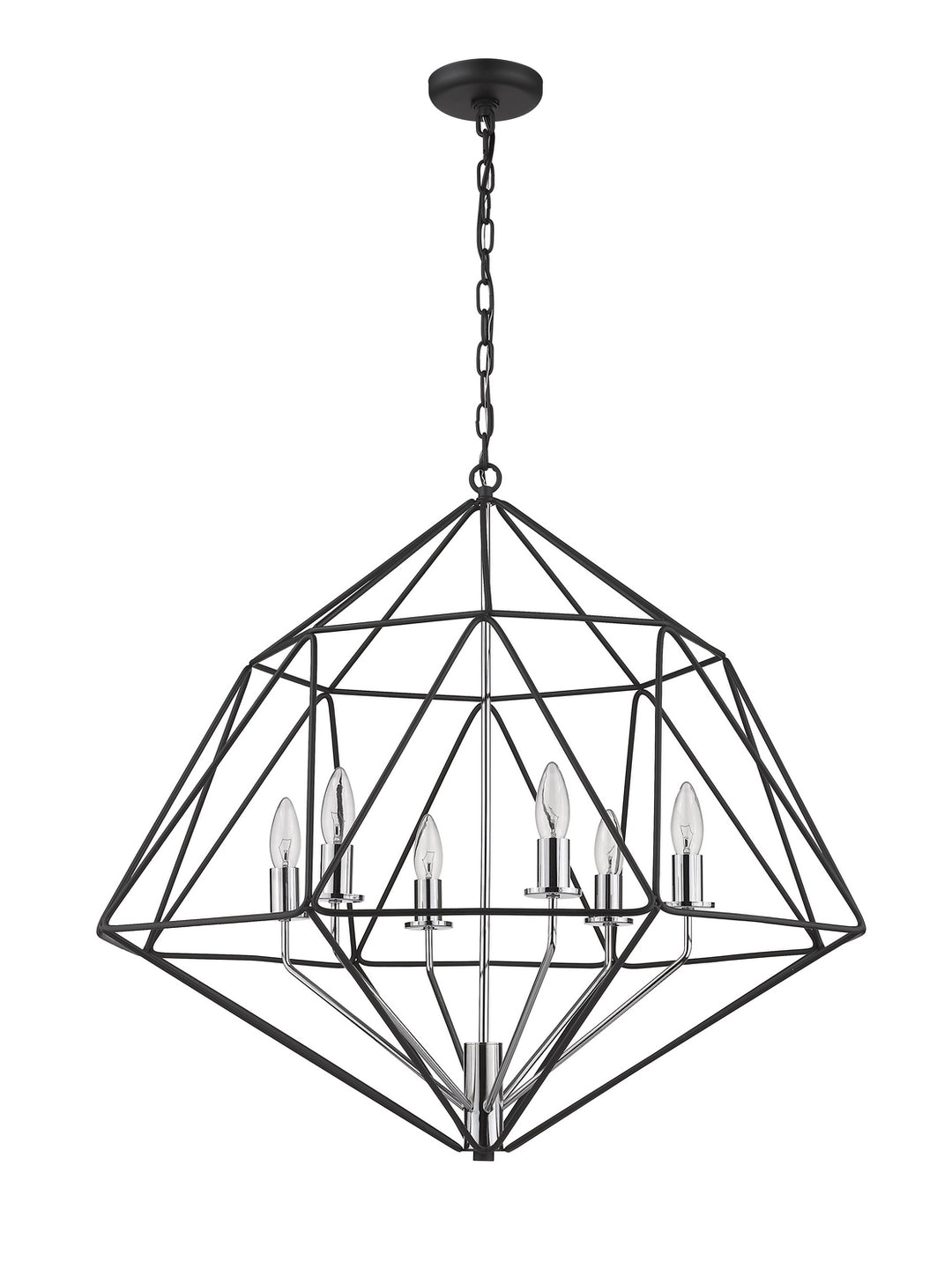 Z-Lite Canada - 918-30MB-CH - Six Light Chandelier - Geo - Matte Black + Chrome