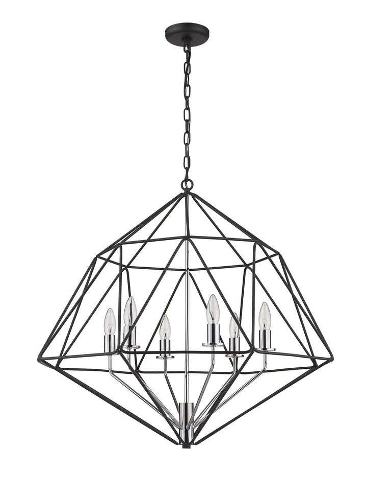 Z-Lite Canada - 918-30MB-CH - Six Light Chandelier - Geo - Matte Black + Chrome