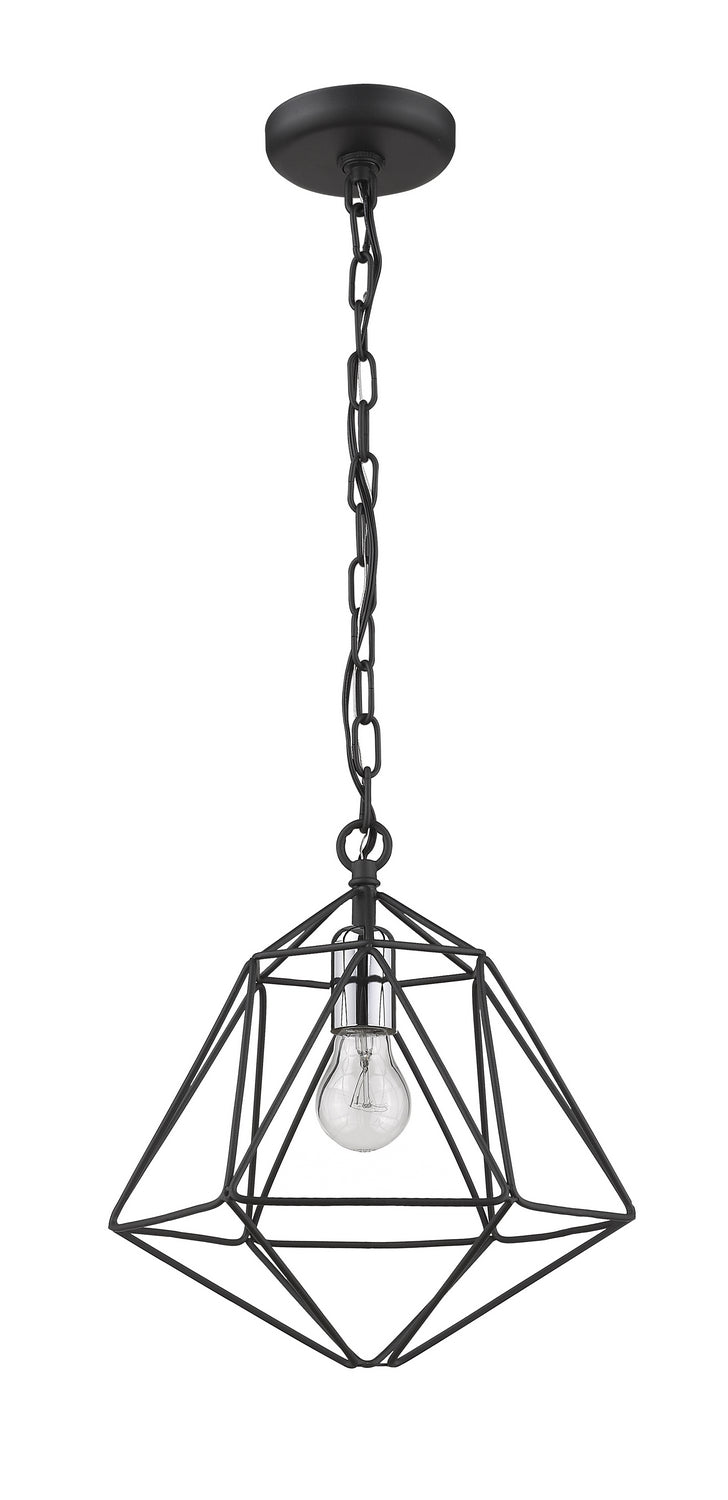Z-Lite Canada - 918MP-MB-CH - One Light Pendant - Geo - Matte Black + Chrome