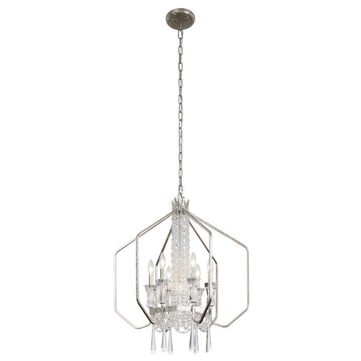Varaluz - 270P07TR - Seven Light Pendant - Barcelona - Transcend Silver