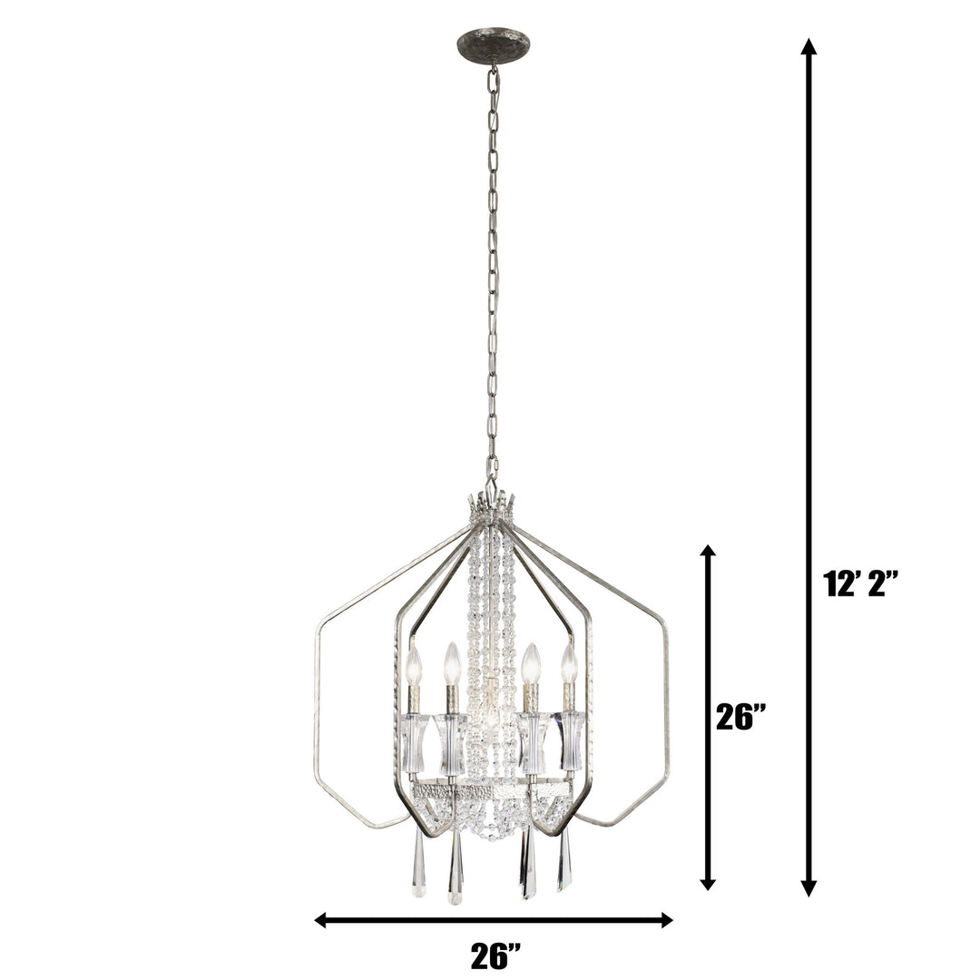 Varaluz - 270P07TR - Seven Light Pendant - Barcelona - Transcend Silver