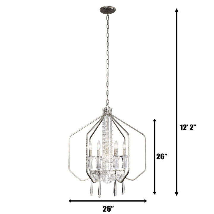 Varaluz - 270P07TR - Seven Light Pendant - Barcelona - Transcend Silver