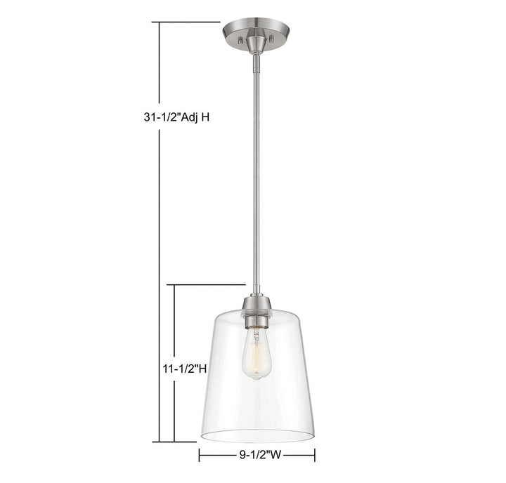 Meridian - M70081BN - One Light Pendant - Mpend - Brushed Nickel