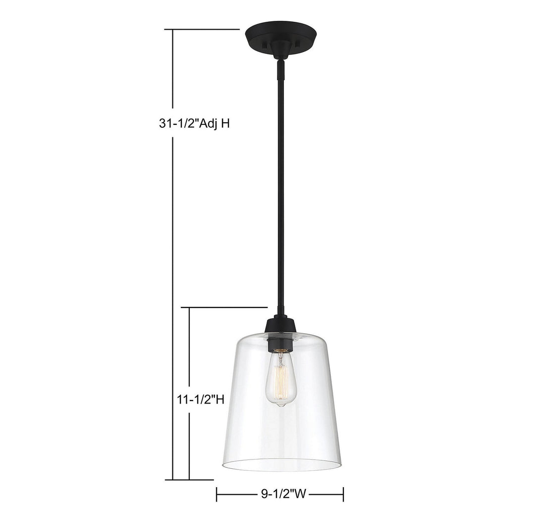 Meridian - M70081MBK - One Light Pendant - Mpend - Matte Black