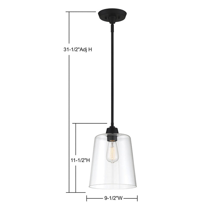 Meridian - M70081MBK - One Light Pendant - Mpend - Matte Black