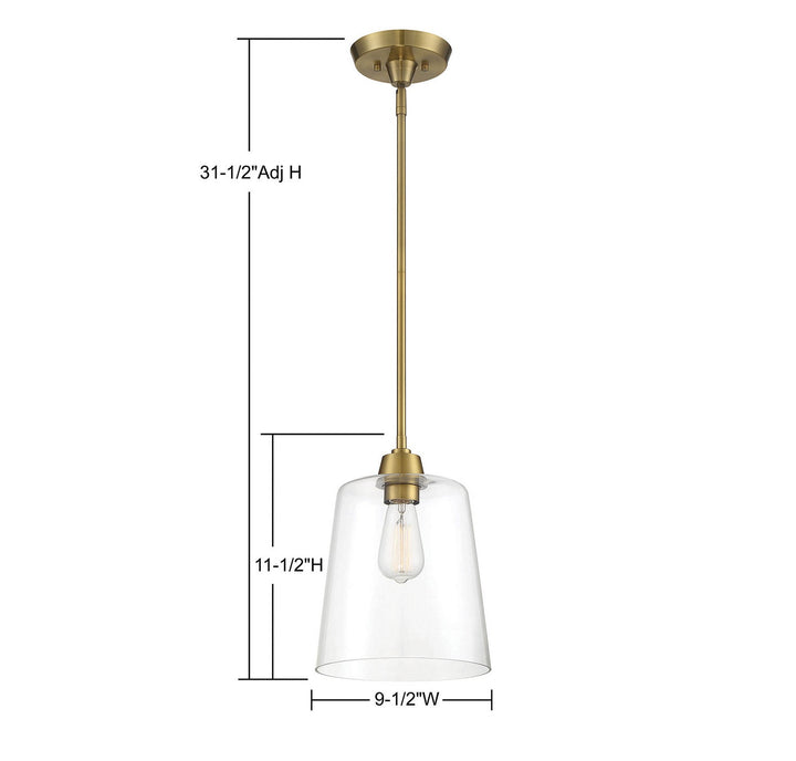 Meridian - M70081NB - One Light Pendant - Mpend - Natural Brass