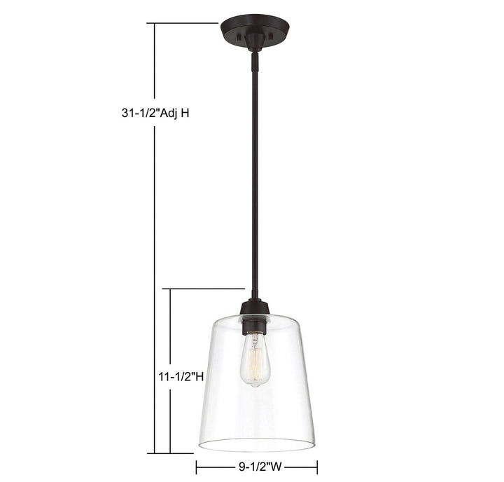 Meridian - M70081ORB - One Light Pendant - Mpend - Oil Rubbed Bronze