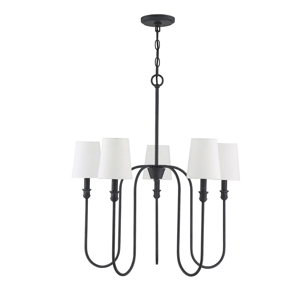Meridian - M10077AI - Five Light Chandelier - Mchan - Aged Iron