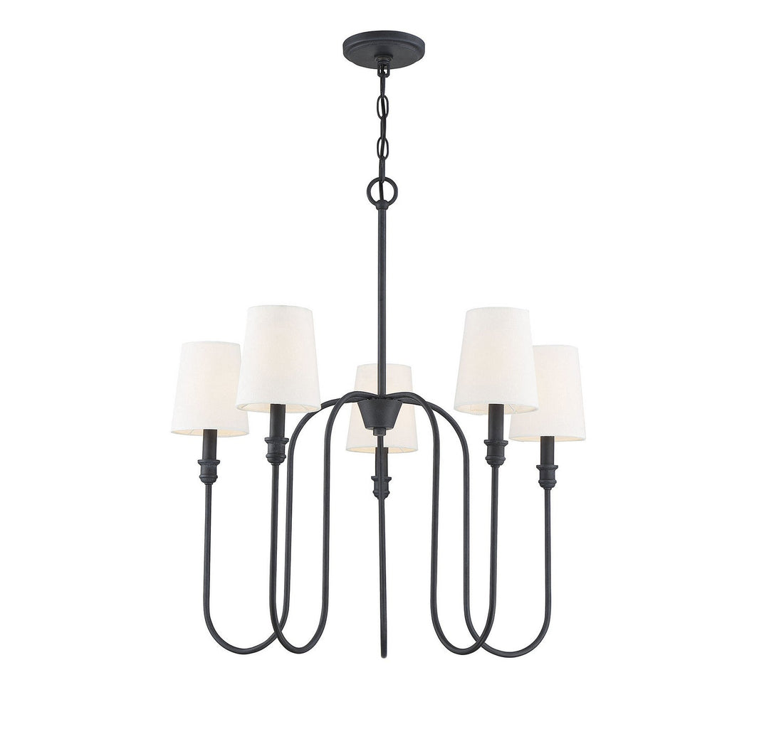 Meridian - M10077AI - Five Light Chandelier - Mchan - Aged Iron