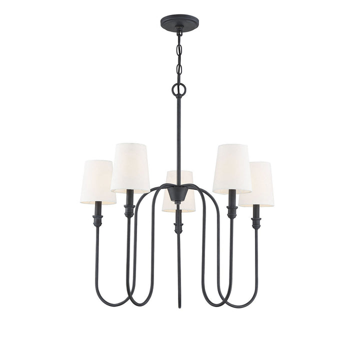 Meridian - M10077AI - Five Light Chandelier - Mchan - Aged Iron