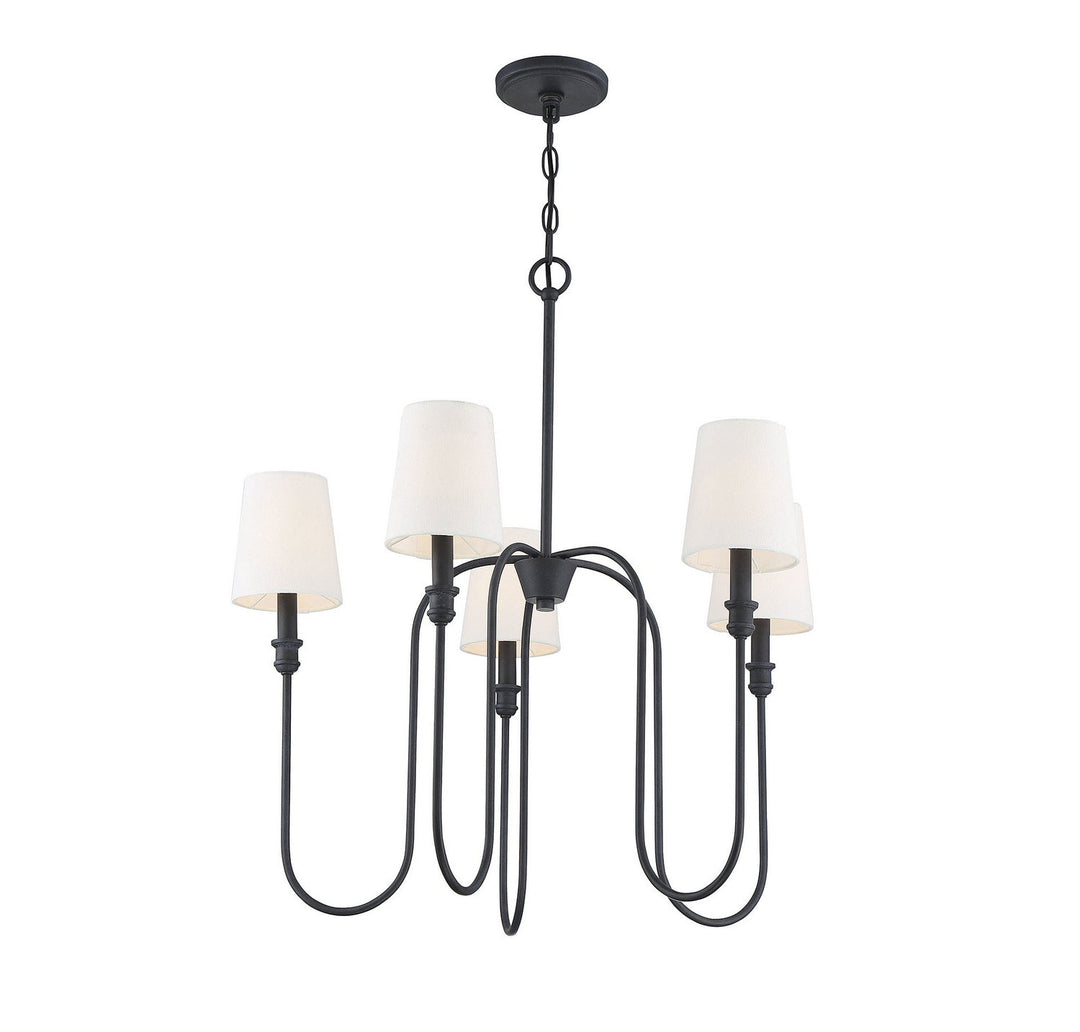 Meridian - M10077AI - Five Light Chandelier - Mchan - Aged Iron