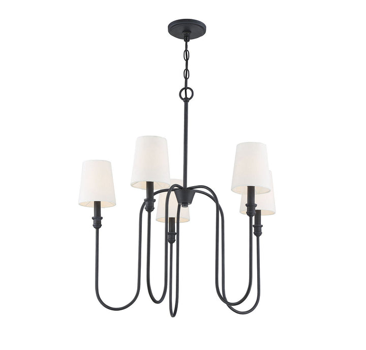 Meridian - M10077AI - Five Light Chandelier - Mchan - Aged Iron