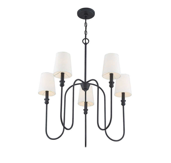 Meridian - M10077AI - Five Light Chandelier - Mchan - Aged Iron