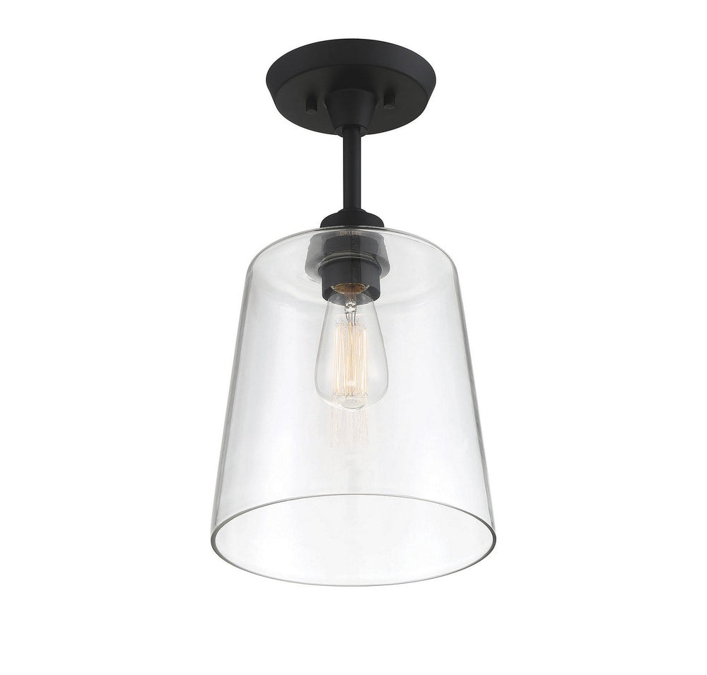 Meridian - M60010MBK - One Light Semi-Flush Mount - Msemi - Matte Black