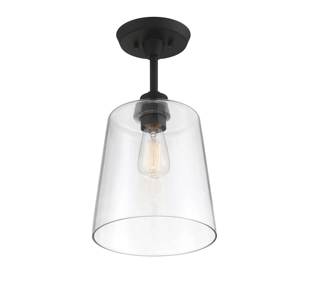 Meridian - M60010MBK - One Light Semi-Flush Mount - Msemi - Matte Black