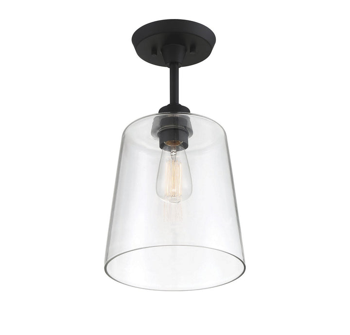 Meridian - M60010MBK - One Light Semi-Flush Mount - Msemi - Matte Black