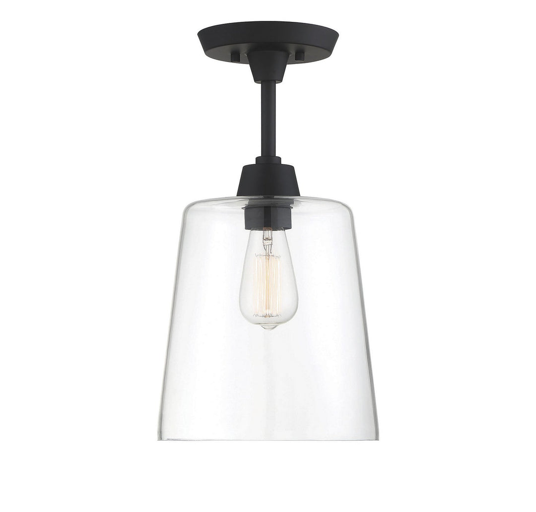 Meridian - M60010MBK - One Light Semi-Flush Mount - Msemi - Matte Black